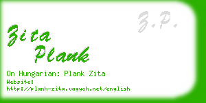 zita plank business card